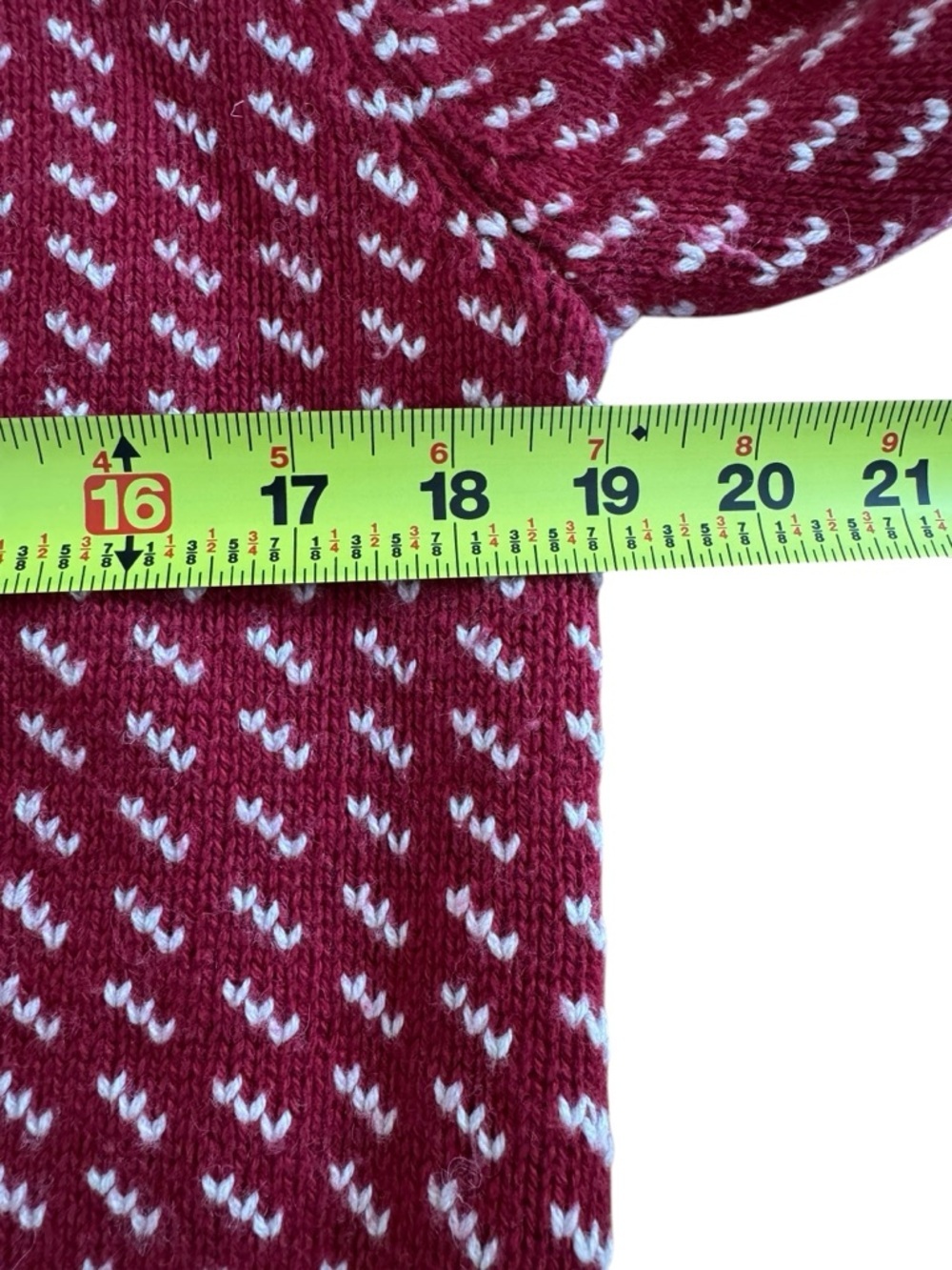 L.L. Bean VTG Red White Nordic Cardigan
Sweater Birdseye Knit Wool Blend M - Picture 4 of 7